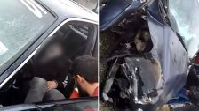 بالفيديو/ حادث سير مروع قرب مستشفى دار الامل - بعلبك وإصابة شخصين