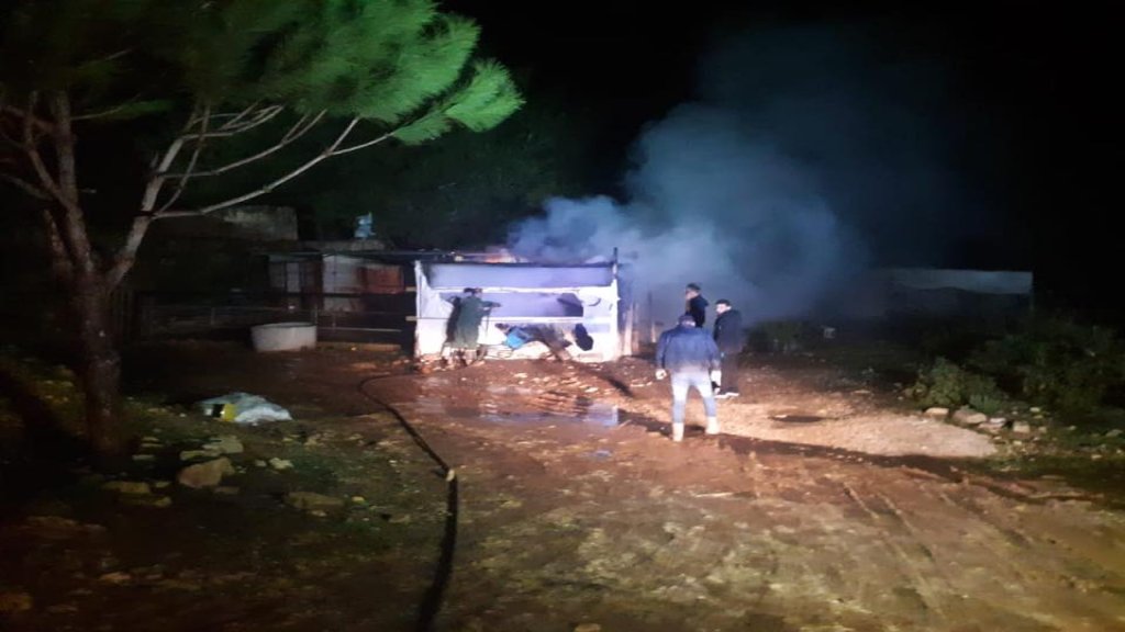 احتراق خيمتان للنازحين السوريين في داريا - الشوف