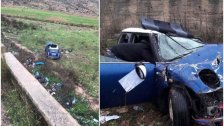 بالصور/ حادث سير على طريق كفردجال - قعقعية الجسر والعناية الالهية حالت دون وقوع اصابات