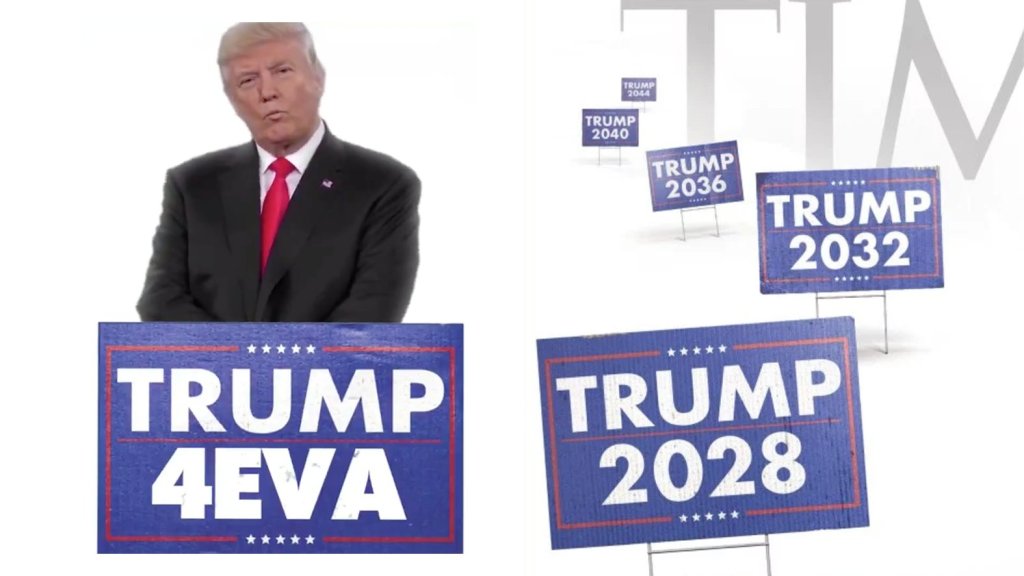 بعد دقائق من تبرئته من التهم الموجهة إليه...ترامب ينشر فيديو مع شعارات "ترامب 2024 2028 2600 وصولا لـ ترامب للأبد"!