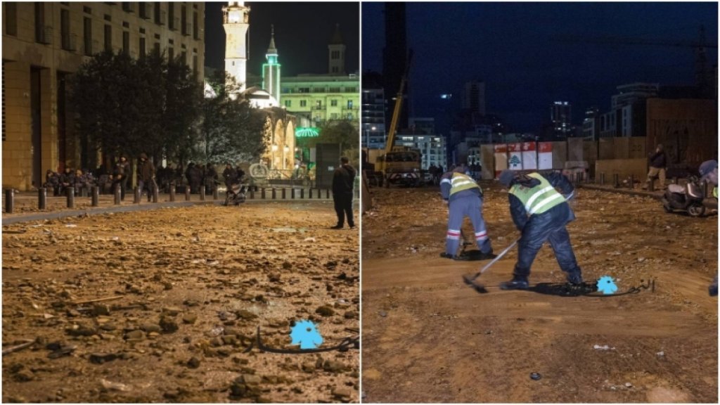 بالصور/ وسط بيروت بعد المواجهات التي حصلت اليوم بين المتظاهرين والقوى الامنية