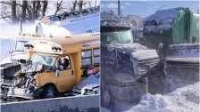 بالفيديو والصور/ تصادم عنيف بين 200 مركبة بسبب تراكم الثلوج في مونتريال الكندية يوقع 70 جريحا بعضهم بحال الخطر
