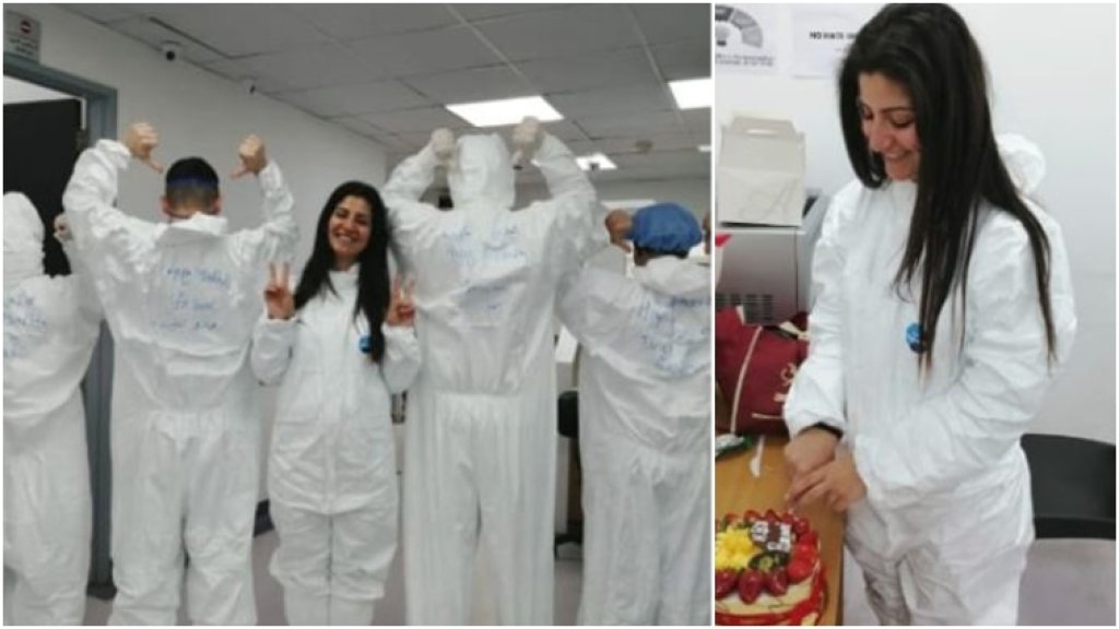 الدكتورة الشابة أماني تحتفل بعيد ميلادها في مستشفى رفيق الحريري مع زملائها: ميلادي بطعم الكورونا هذه المرة