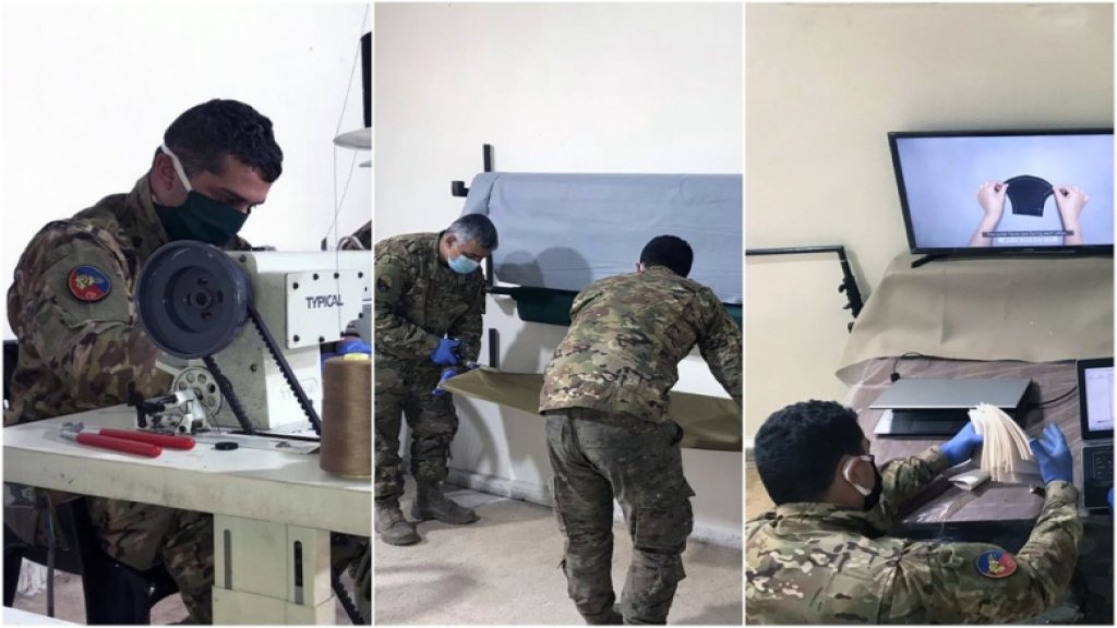 بالصور/ الجيش يصنع كمامات ذات مواصفات طبية لتوزيعها على العسكريين