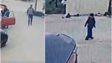 بالفيديو/ مشاهد تظهر الرجل الذي اقدم على طعن زوجته في برالياس وهو يتوجه الى منزلها متنكراً بزي امرأة ومشهد آخر وهو يركض نحو سيارته ويغادر بعد اسكتمال جريمته!