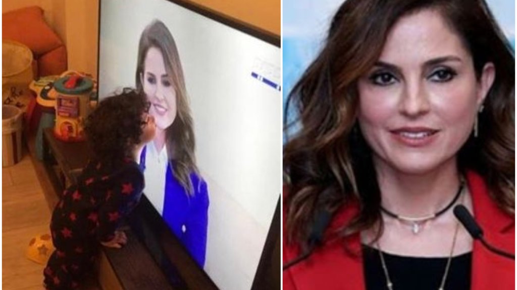 الوزيرة منال عبد الصمد تنشر صورة طفل يقبّلها على شاشة التلفاز..."لامست شعوري كأم قبل أي شيء الله يحفظ اولاد الجميع"