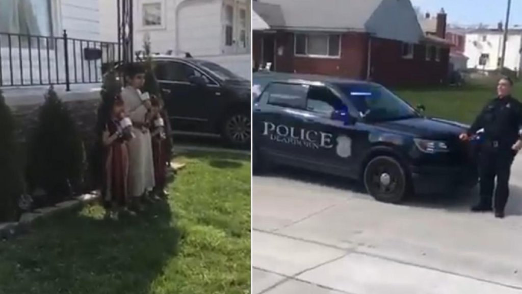 بالفيديو/ خلال دورية لمعايدة الصغار في حجرهم المنزلي، أطفال فاجأوا رجال الشرطة في ديربورن برد التحية و&quot;طلع البدر علينا&quot;!