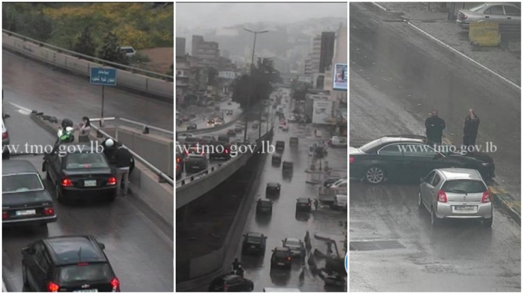 بالصور/ الأمطار عادت بعد أيام دافئة وتسببت بحوادث سير في عدة مناطق في لبنان
