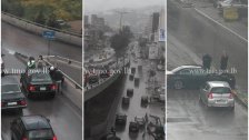 بالصور/ الأمطار عادت بعد أيام دافئة وتسببت بحوادث سير في عدة مناطق في لبنان