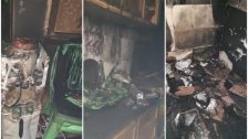 بالصور والفيديو/ حريق بسبب الصوبيا في بنت جبيل أتى على منزل عائلة والعناية الإلهية أنقذت الوالدين وطفلتيهما