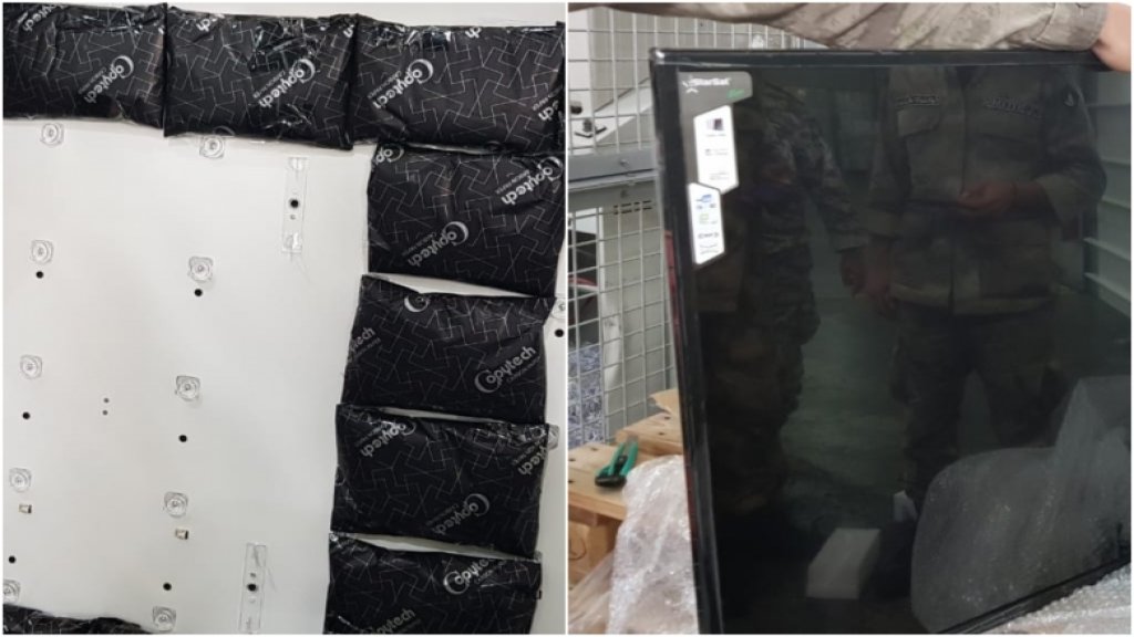 بالصور/ ضبط آلاف حبوب الكبتاغون مخبأة داخل أجهزة تلفاز في في مطار بيروت معدة للتصدير الى السودان