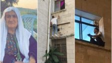 بالصور/ شاب فلسطيني كان يتسلق مبنى المستشفى ليصل الى غرفة والدته بعد إصابتها بفيروس كورونا ويراها من النافذة قبل أن تتوفى