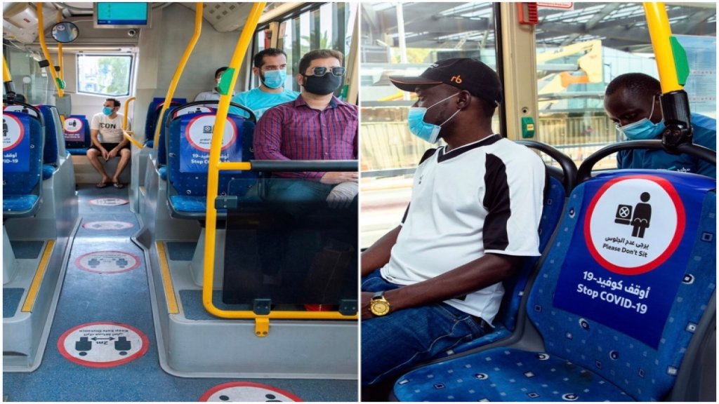 بالصور/ هكذا تحاول الباصات ووسائل النقل في دبي كبح انتشار فيروس كورونا!