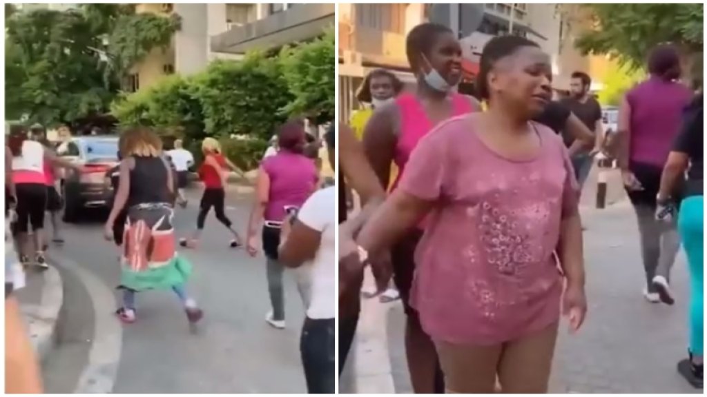 بالفيديو/ في مشهد لا يمت للإنسانية بصلة...سيدة ترمي العاملة المنزلية أمام القنصلية الكينية بالعاصمة بيروت بعدما وضعت لها أغراضها الشخصية بـ"كيس قمامة"!
