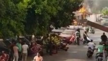 بالفيديو/  إحراق مقهى في طريق الجديدة على خليفة إشكال الأمس