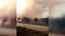 بالفيديو/ حريق كبير في مرج بسري