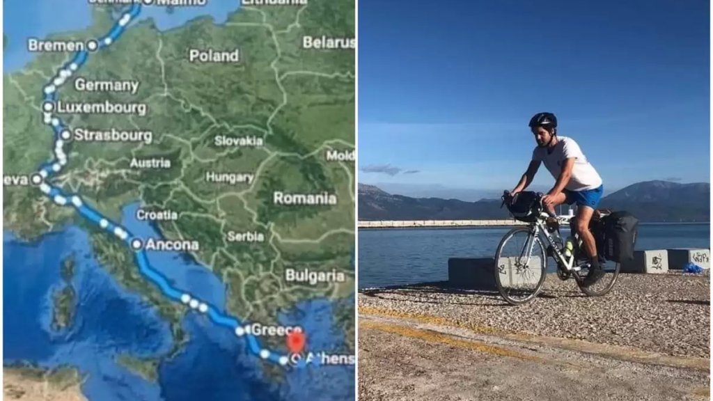 إنجاز زغرتاوي للشاب مارك...جاب دول أوروبا من النروج إلى اليونان عبر دراجته الهوائية قبل العودة لبيروت