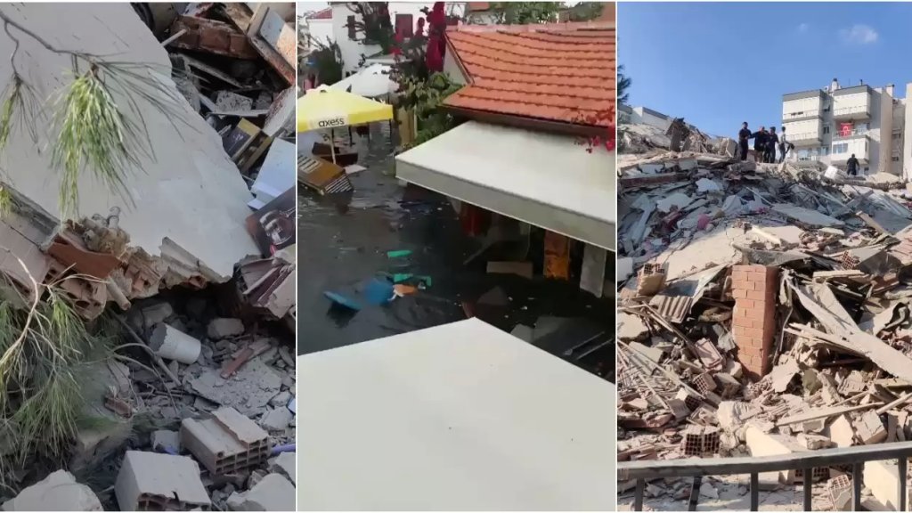 بالصور والفيديو/ زلزال قوي يضرب ولاية إزمير التركية... المعلومات تفيد عن إنهيار 6 مبان في منطقتي بيراكلي وبورنوفا 