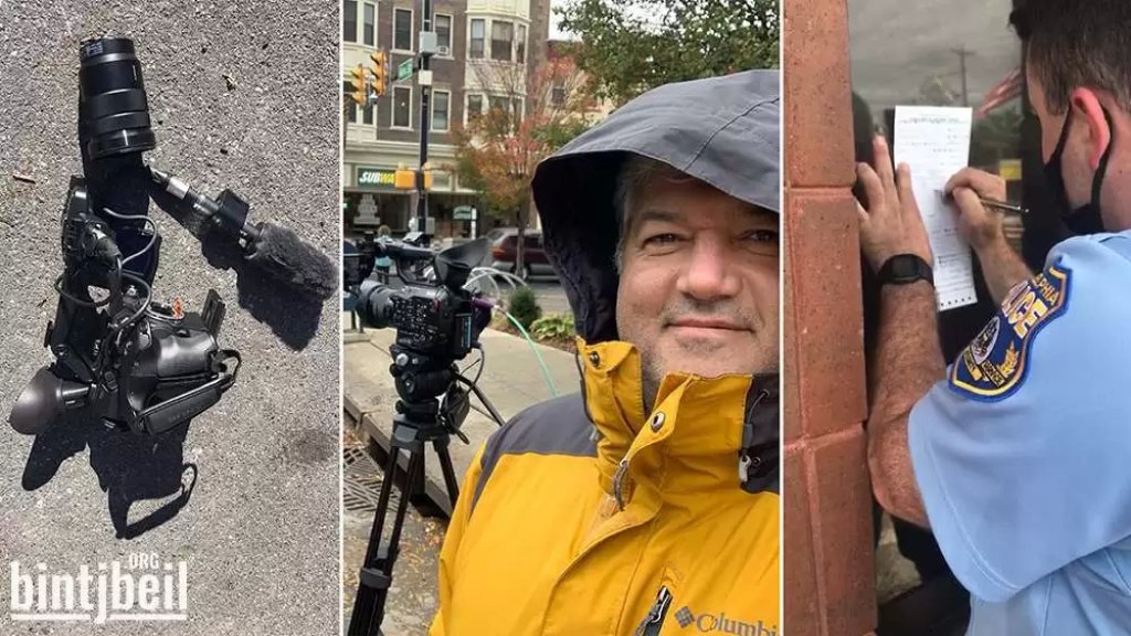 الإعتداء على الزميل عباش شهاب في أميركا أثناء تغطية أجواء الإنتخابات وتحطيم كاميرته
