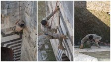 بالصور/ عناصر من الجيش اللبناني يساهمون في تنظيف جدران قلعة طرابلس الأثرية
