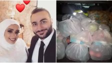 بالصور/ مبادرة من عروسين... تبرعا بمصاريف حفل زفافهما لشراء مواد غذائية لاسر محتاجة بظل الظروف الإقتصادية الراهنة