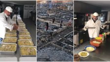 بالصور/ شابان تبرعا على نفقتهما الخاصة باعداد وجبات ساخنة لمساعدة العائلات بعد الحريق في مخيم النازحين في المنية