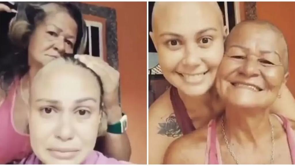 بالفيديو/ في مشهد مؤثر.. أم تتضامن مع ابنتها المصابة بالسرطان بحلاقة شعرها