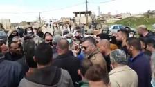 اعتصام ضد تهريب المواد الغذائية والمشتقات النفطية إلى سوريا في العريضة