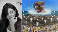 بالصور/ &quot;فاطمة ضيا&quot; صاحبة اللوحة الأشهر لكارثة انفجار مرفأ بيروت: &quot;الملائكة الصاعدة&quot; بيعت بـ45 ألف دولار وساعدت 75 عائلة من العائلات الأشد فقراً 