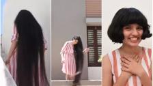 بالفيديو/ صاحبة أطول شعر بالعالم تقصه وتتبرع به لمتحف أمريكي 