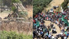 بالصور/استنفار كبير للجنود &quot;الاسرائيليين&quot; مقابل بلدة العباسية الحدودية بسبب تظاهرة حاشدة نصرة للشعب الفلسطيني