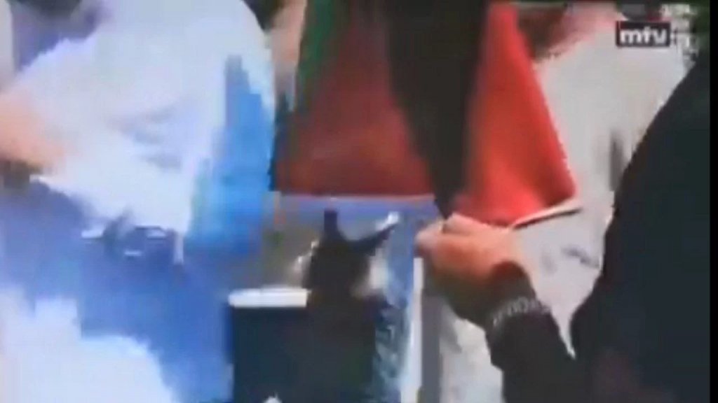 بالفيديو/ شاب ينتمي الى &laquo;القوات&raquo; اللبنانية اقدم على حرق علم فلسطين على الهواء مباشرة