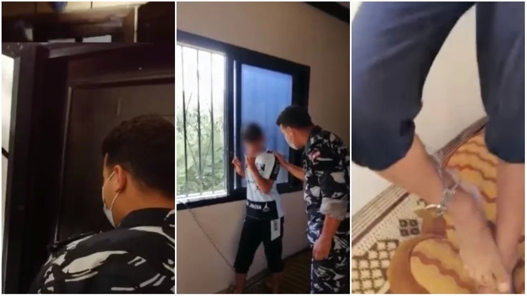 تداول فيديو لمداهمة عناصر من فصيلة جويّا لأحد المنازل.. الوالدة عنّفت ابنها وقيّدته بالسلاسل لمدة 72 ساعة!