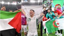 بالصور والفيديو/ العلم الفلسطيني والكوفية زيّنا احتفالات لاعبي منخب الجزائر بعد فوزهم على المغرب في بطولة كأس العرب!