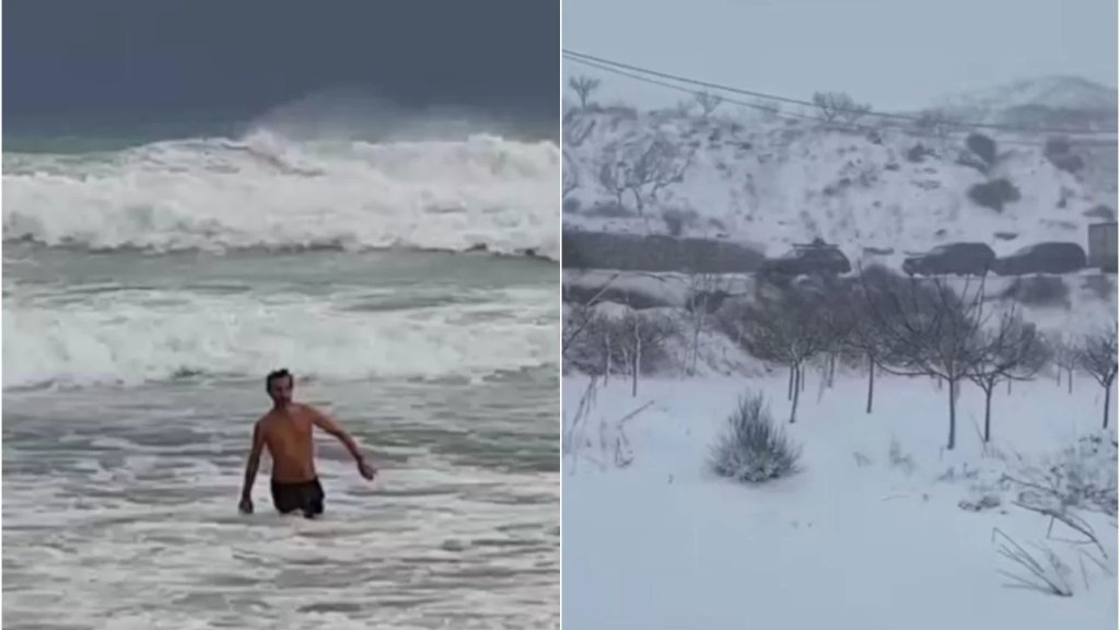 بالفيديو/ لبنان تحت وطأة المنخفض الجوي... السيول احتجزت مواطنين والثلوج قطعت بعض الطرق و &quot;عاشق البحار&quot; يتحدى الطبيعة!