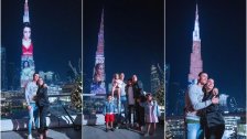 بالصور والفيديو/ رونالدو يعايد جورجينا بعيد ميلادها الـ28 عبر إظهار صورها على برج خليفة في دبي!