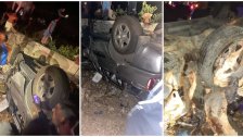 بالصور/  فقد السائق السيطرة على السيارة...حادث سير مروع ليلا في الدوير واصابة 5 شباب