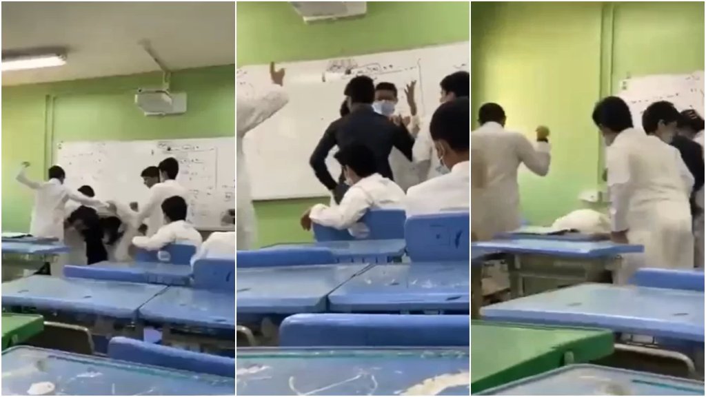 فيديو صادم في السعودية.. طالب بعمر الـ15 سنة يسقط ميتًا خلال مشاجرة مدرسية بين الزملاء!