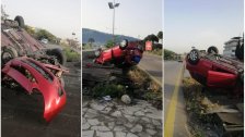 بالصورة/ حفرة كبيرة تسببت بحادث على طريق الكازينو و قد نجت السائقة باعجوبة