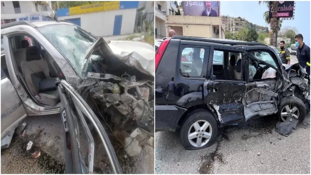  بالصور/ حادث سير مرّوع على أوتوستراد كسروان.. إصابة 8 أشخاص وتحطم السيارتين!