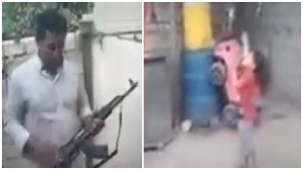 فيديو &quot;مرعب&quot; لرجل عراقي يصوب سلاحه نحو &quot;فم ابنته&quot;.. استعرض مهارته في التصويب على طفلته!