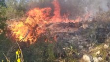 حريق في داريا والدفاع المدني يواجه صعوبات في إخماده