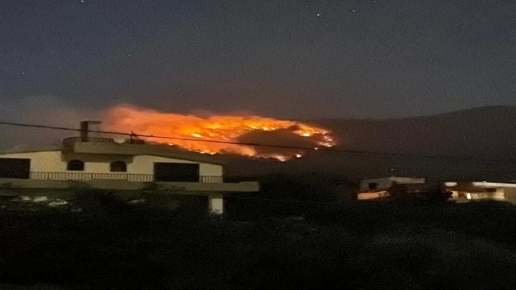 حريق هائل في بطرماز شمال لبنان في هذه الاثناء وهي اكبر غابة صنوبر في الشرق الاوسط