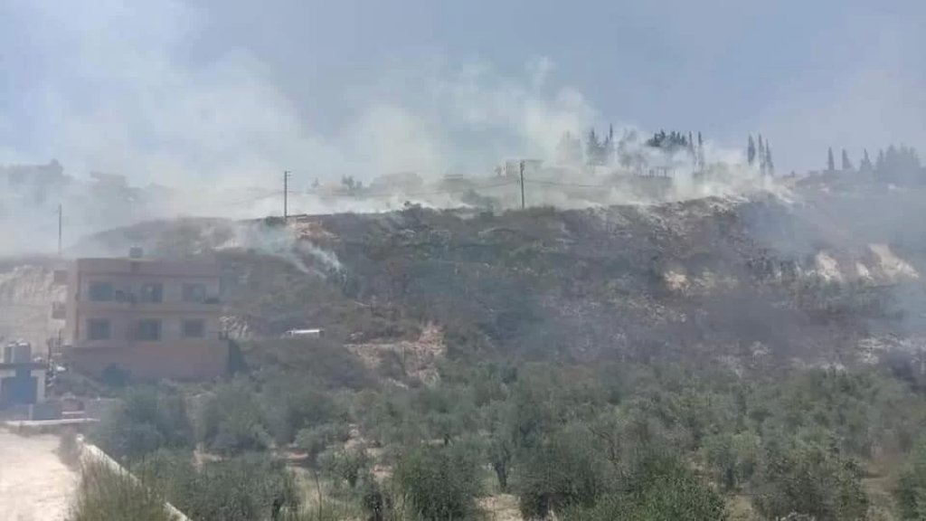 بالصور/ حريق كبير شب في منطقة الوادي في النبطية التهم مساحات من الأراضي غير المزروعة