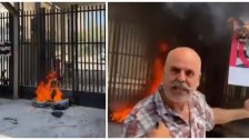بالفيديو/ حرق دواليب على مدخل مصرف لبنان ورمي الزجاج إلى الداخل