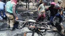 اندلاع حريق في مخيم للنازحين السوريين في المصيدة - عرسال