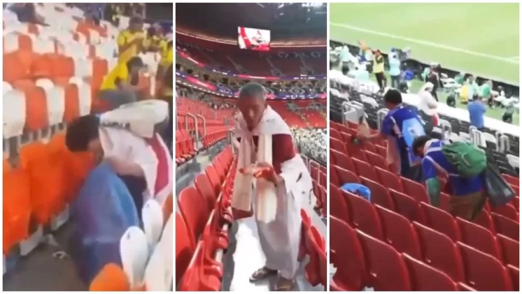 بالفيديو/ الجمهور الياباني يلفت الأنظار في افتتاح كأس العالم.. قام بتنظيف الملعب بعد انتهاء لقاء الاكوادور وقطر!