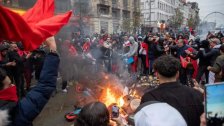 بالفيديو والصور/ أعمال عنف في بروكسل بعد خسارة بلجيكا أمام المغرب في المونديال