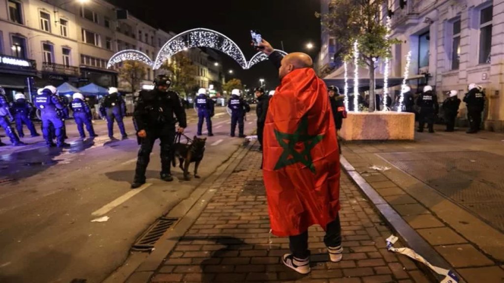 بالصور/ توقيف 18 شخصاً في بروكسل خلال حوادث جرت بعد فوز المغرب على كندا 