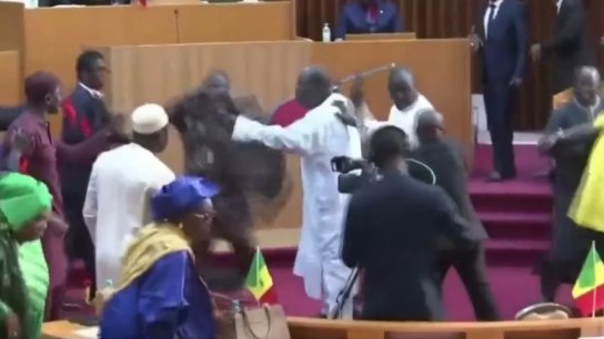 بالفيديو/ حلبة مشاجرة.. نائب في البرلمان السنغالي يصفع زميلته خلال جلسة لعرض الميزانية، ما أدى إلى وقوع شجار بالأيادي والكراسي تحت قبة البرلمان